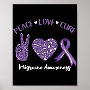 Affiche Ruban de sensibilisation à la migraine guérison am