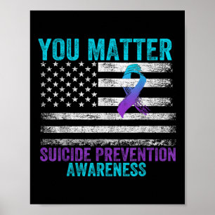 Affiche Ruban de sensibilisation à la prévention du suicid