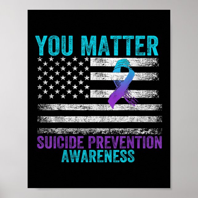 Affiche Ruban de sensibilisation à la prévention du suicid (Devant)