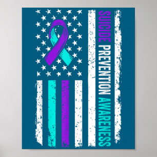 Affiche Ruban de sensibilisation à la prévention du suicid