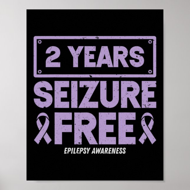 Affiche Ruban de sensibilisation à l'épilepsie 2 ans sans  (Devant)