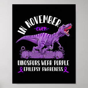 Affiche Ruban de sensibilisation à l'épilepsie T-rex novem