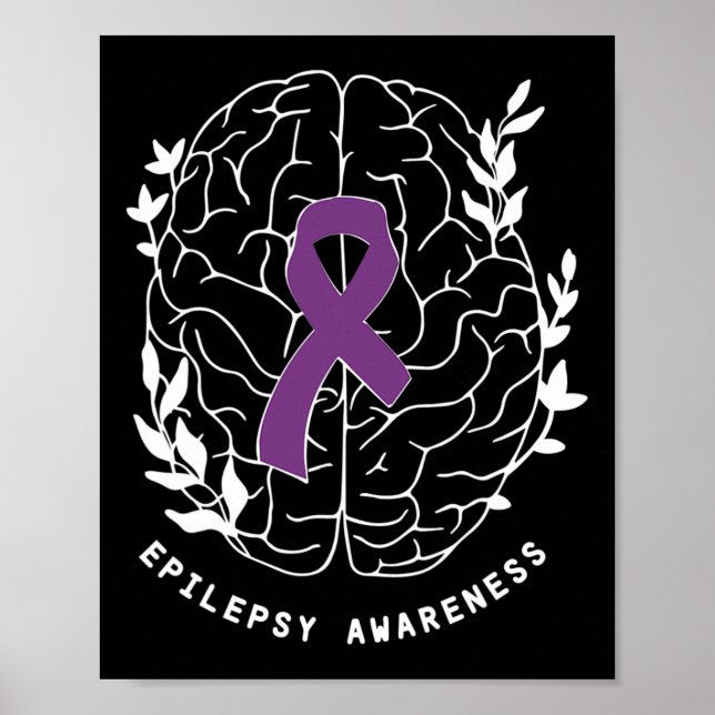 Affiche Ruban de sensibilisation à l'épilepsie Violet Cerv (Devant)