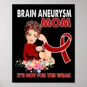 Affiche Ruban de sensibilisation à l'neurysme cérébral fém