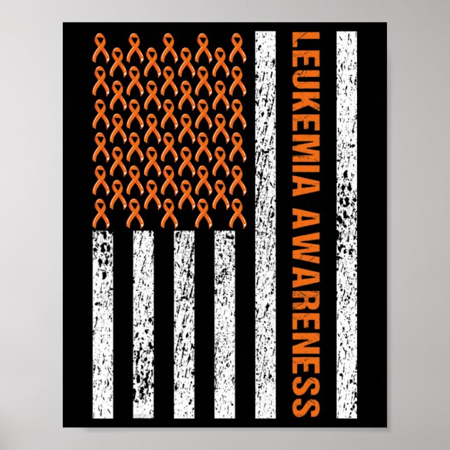 Affiche Ruban de sensibilisation au cancer du sang orange  (Devant)