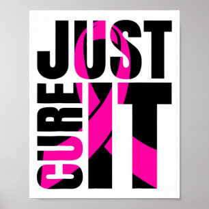 Affiche Ruban de sensibilisation au cancer du sein Cure It