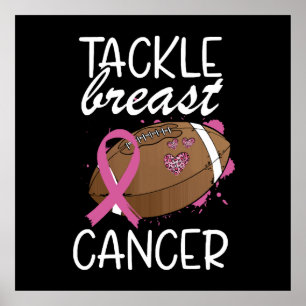 Affiche Ruban de sensibilisation au cancer du sein Tackle