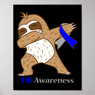 Affiche Ruban de sensibilisation au diabète T1d Sloth Dabb
