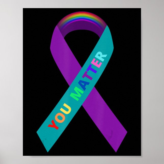 Affiche Ruban de sensibilisation au suicide inspirant pour (Devant)