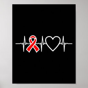 Affiche Ruban de sensibilisation rouge au sida Hiv maladie