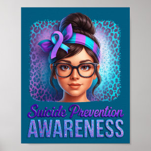 Affiche Ruban de soutien pour la prévention du suicide, me