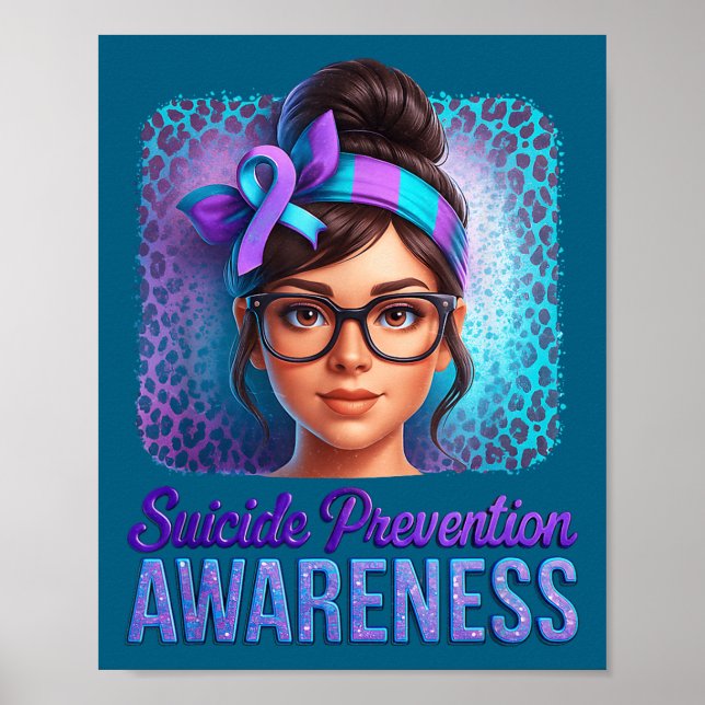 Affiche Ruban de soutien pour la prévention du suicide, me (Devant)
