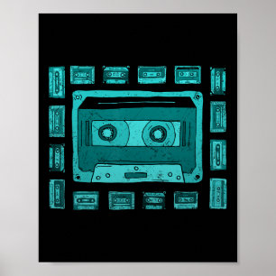 Affiche Ruban de Teal Aqua Light Old School Teal Aqua coul