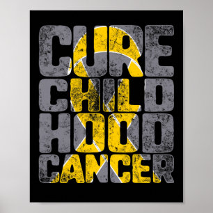 Affiche Ruban d'or de soutien à la sensibilisation pour gu