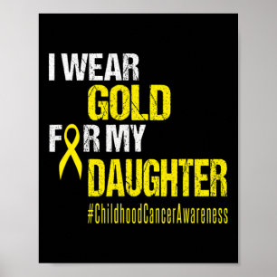 Affiche Ruban d'or pour le cancer infantile T Porter de l'