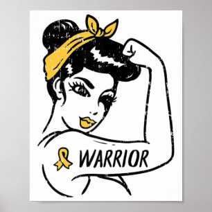 Affiche Ruban du cancer de l'enfance de la guerrière incas
