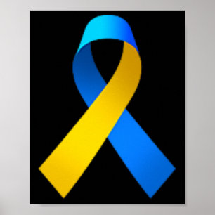 Affiche Ruban du drapeau de l'Ukraine Couleurs du drapeau