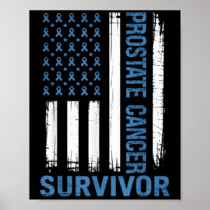 Affiche Ruban du drapeau Vintage du survivant du cancer de