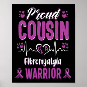 Affiche Ruban Fière Cousin Fibromyalgia Warria Awareness