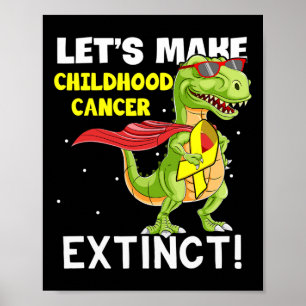 Affiche Ruban jaune de dinosaure, sensibilisation au cance