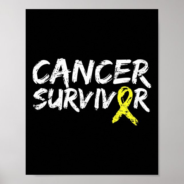 Affiche Ruban Jaune de Sensibilisation aux Survivants du C (Devant)