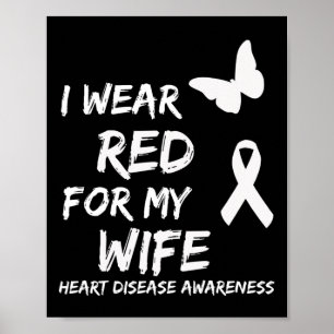 Affiche Ruban Je Porte Le Rouge Pour Ma Femme Pour La Sens