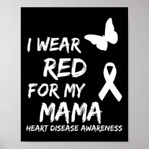 Affiche Ruban Je Porte Le Rouge Pour Ma Maman Pour La Sens