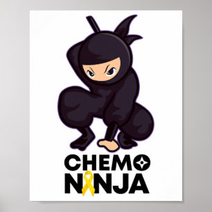 Affiche Ruban Ninja Chimiothérapie Cancer de l'Enfance 1