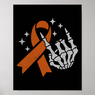 Affiche Ruban orange de sensibilisation au cancer du sang