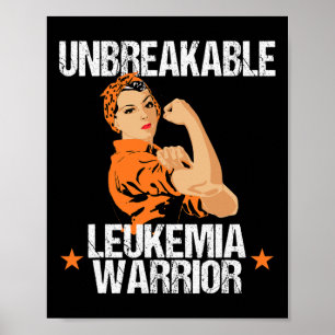 Affiche Ruban Orange Guerrier Incassable de Sensibilisatio