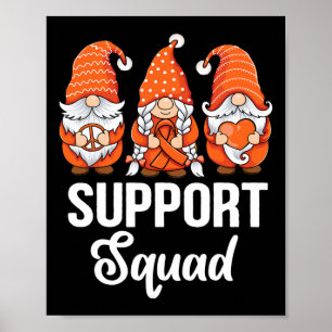Affiche Ruban orange Les Gnomes soutiennent la survivante 