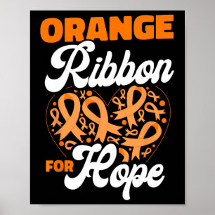 Affiche Ruban orange pour l'espoir de sensibilisation au c