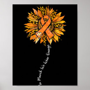 Affiche Ruban orange tournesol Sensibilisation à la scléro