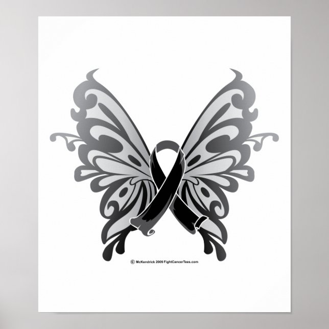 Affiche Ruban papillon du cancer de la peau (Devant)