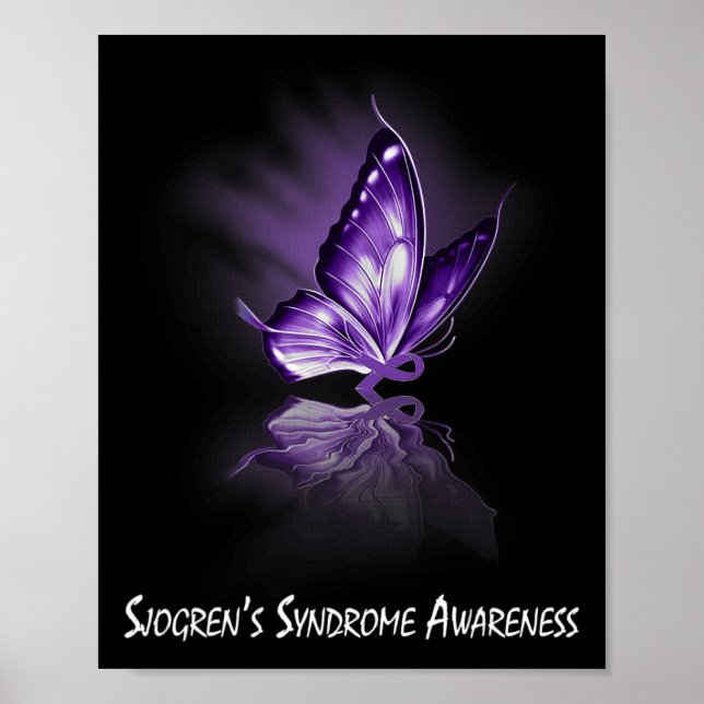 Affiche Ruban Papillon Sensibilisation au Syndrome de Sjog (Devant)