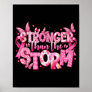 Affiche Ruban rose contre le cancer du sein Plus fort que