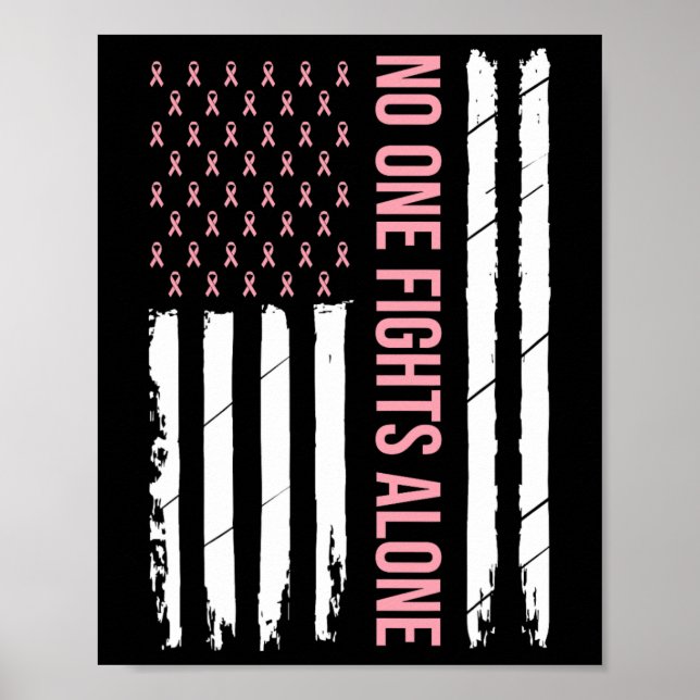 Affiche Ruban Rose de Sensibilisation au Cancer du Sein Us (Devant)