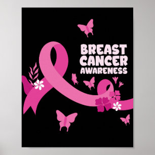 Affiche Ruban rose Femmes Cancer Cancer Sensibilisation au