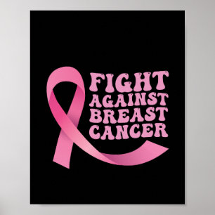Affiche Ruban Rose Femmes Sensibilisation au Cancer du Sei