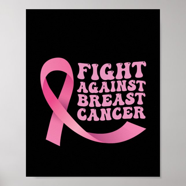Affiche Ruban rose femmes sensibilisation au cancer du sei (Devant)