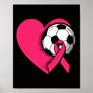 Affiche Ruban Rose Football Femmes Sensibilisation au Canc