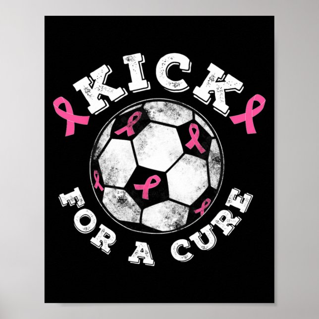 Affiche Ruban Rose Kick For A Cure Sensibilisation au Canc (Devant)