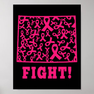 Affiche Ruban rose Wyoming Comment État Cancer du sein Lut