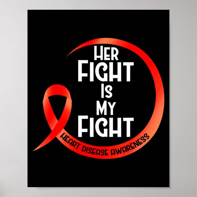 Affiche Ruban Rouge de Sensibilisation à la Maladie Cardia (Devant)