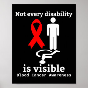 Affiche Ruban rouge de soutien à la sensibilisation au can