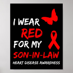Affiche Ruban rouge porté pour mon gendre pour la maladie
