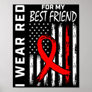 Affiche Ruban Rouge Pour Mon Meilleur Ami Sensibilisation