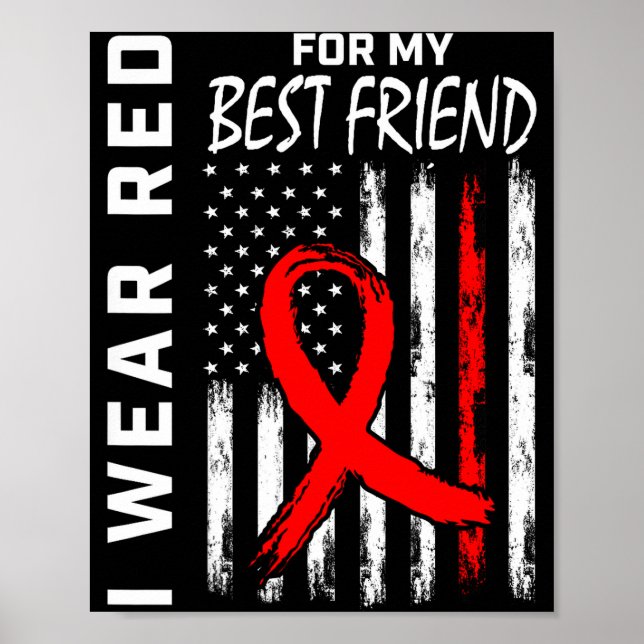 Affiche Ruban Rouge Pour Mon Meilleur Ami Sensibilisation  (Devant)