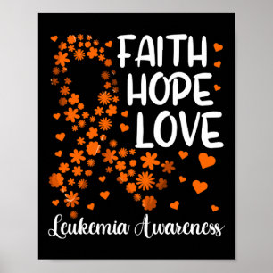 Affiche Ruban Sang Cancer Faith Hope Love Leukemia Awar