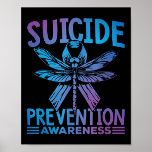 Affiche Ruban sarcelle et violet de sensibilisation à la p